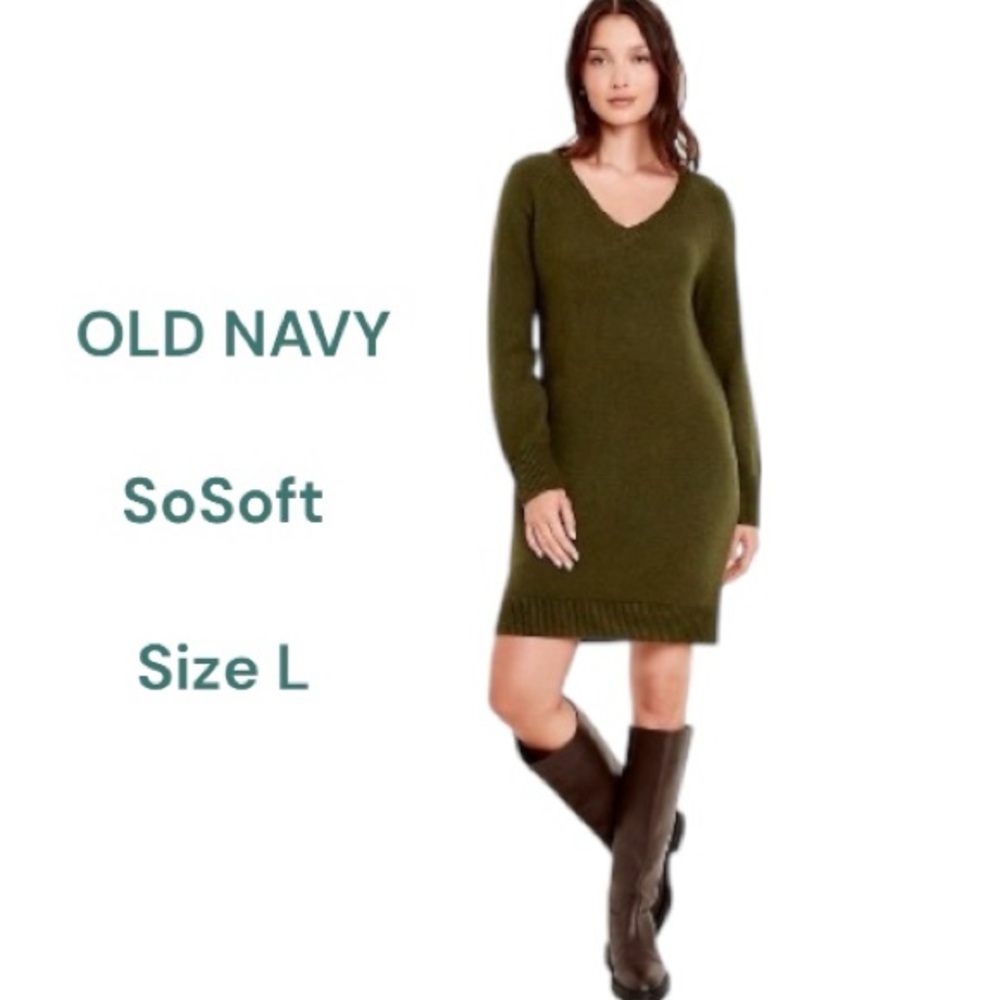 Old Navy Sweater Dress Mini SoSoft Green Size L